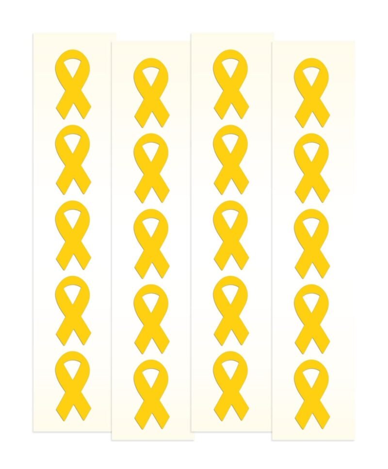 Gold Ribbon Awareness Stickers | 1.5" Tall
