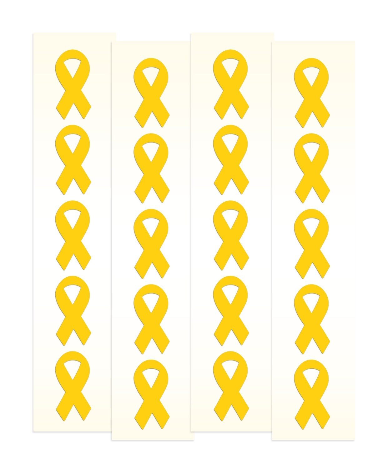 Gold Ribbon Awareness Stickers | 1.5" Tall - Image 1