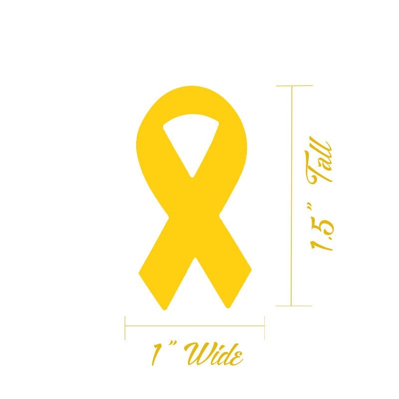 Gold Ribbon Awareness Stickers | 1.5" Tall - Image 2