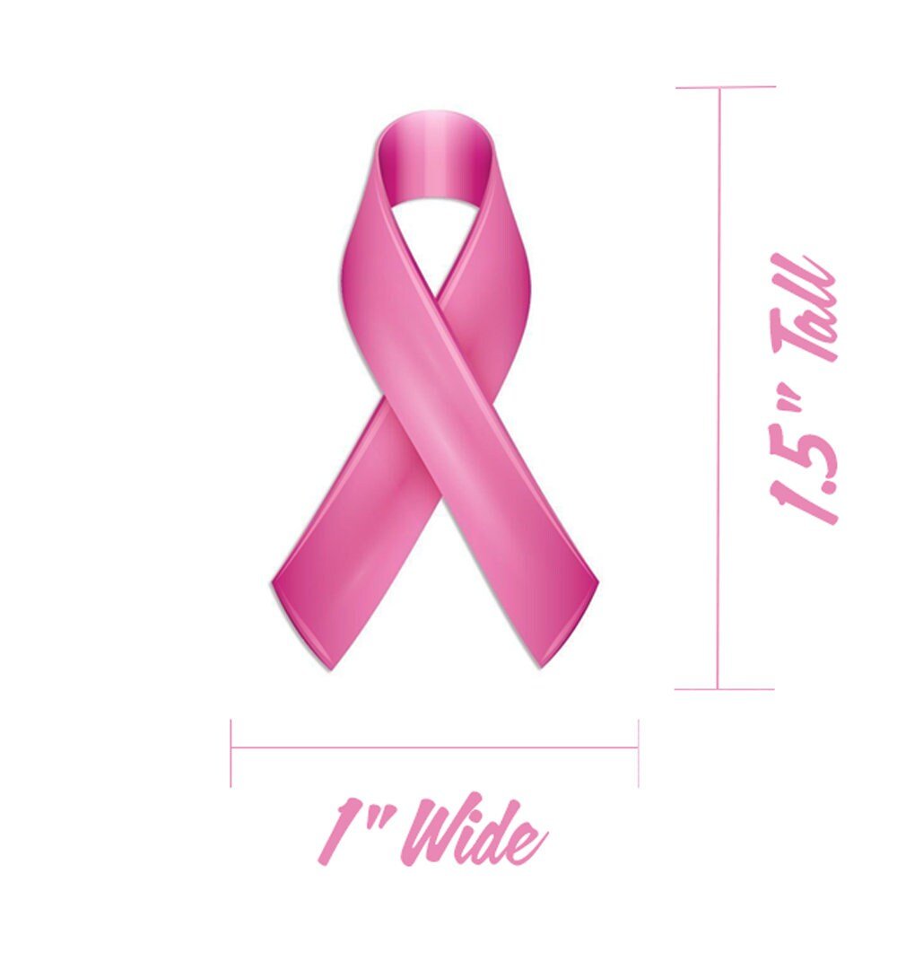 Pink Ribbon Awareness Stickers | 1.5" Tall - Image 5