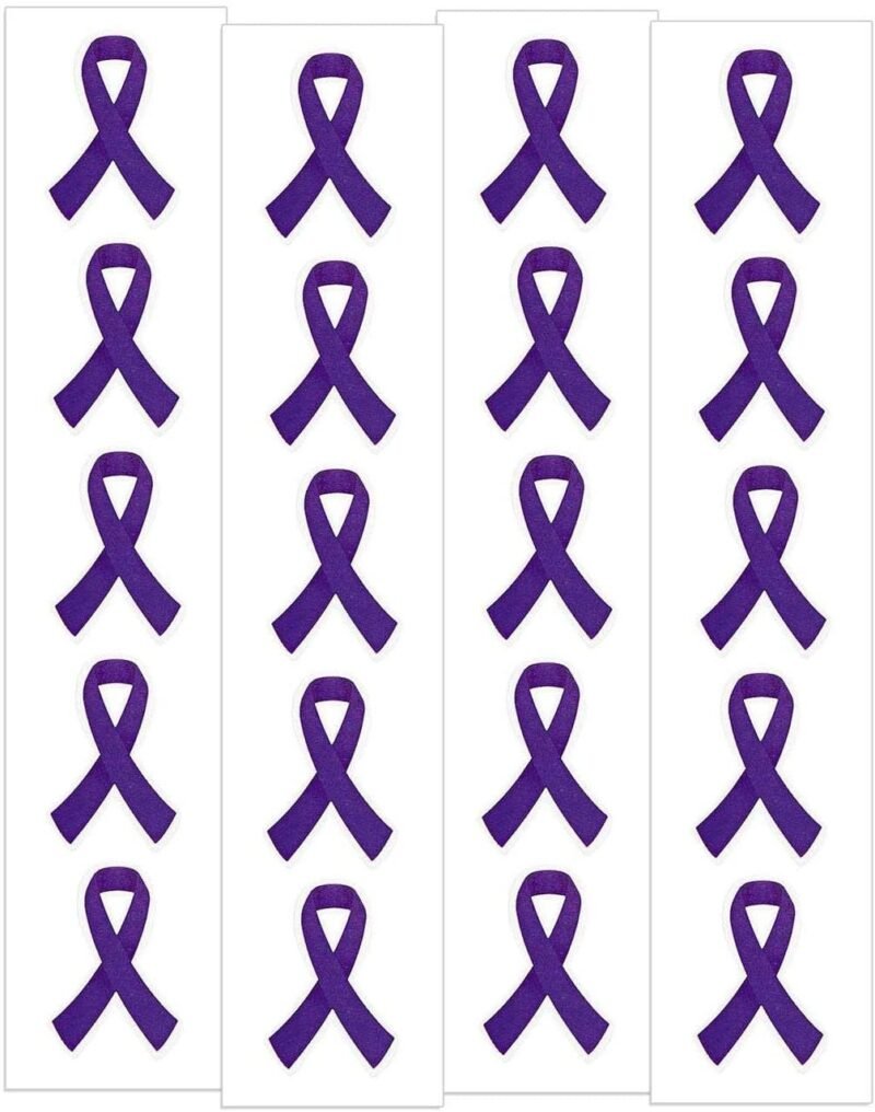 Purple Ribbon Awareness Stickers | 1.5" Tall