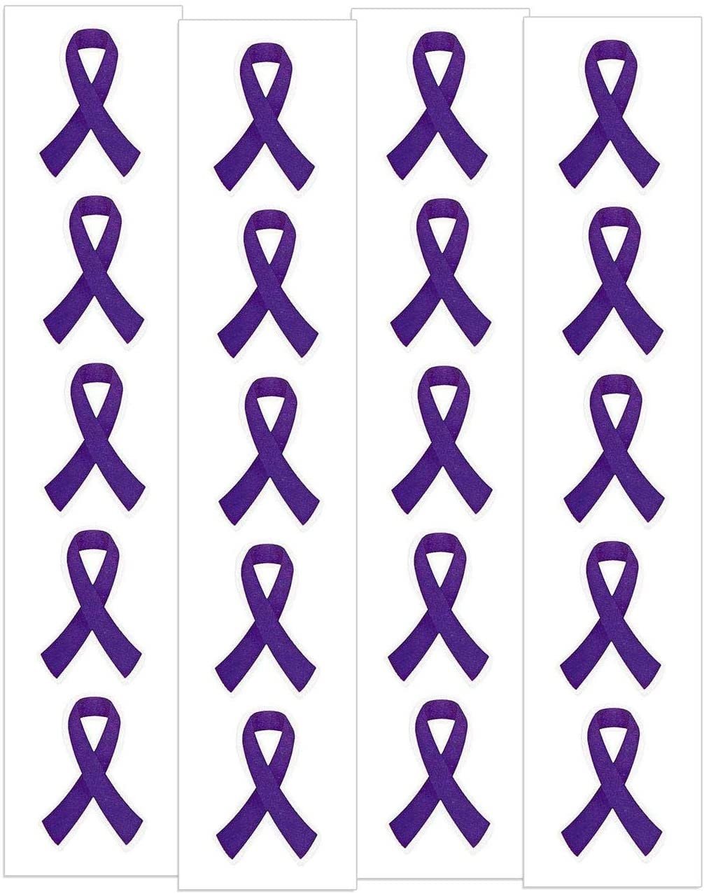 Purple Ribbon Awareness Stickers | 1.5" Tall - Image 1