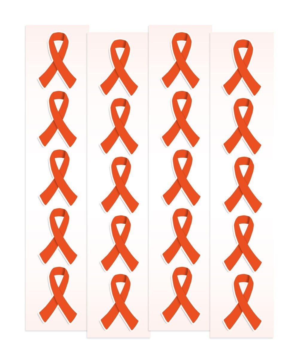 Orange Ribbon Awareness Stickers | 1.5" Tall - Image 1