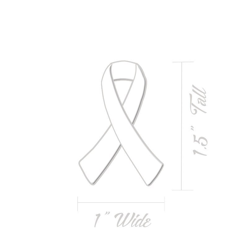 White Ribbon Awareness Stickers | 1.5" Tall - Image 3