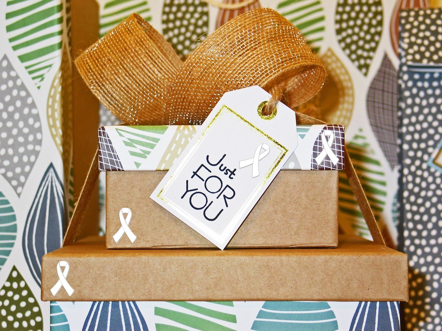 White Ribbon Awareness Stickers | 1.5" Tall - Image 5