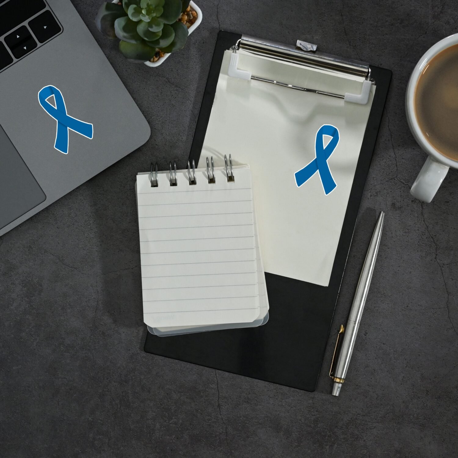 Blue Ribbon Awareness Stickers | 1.5" Tall - Image 4