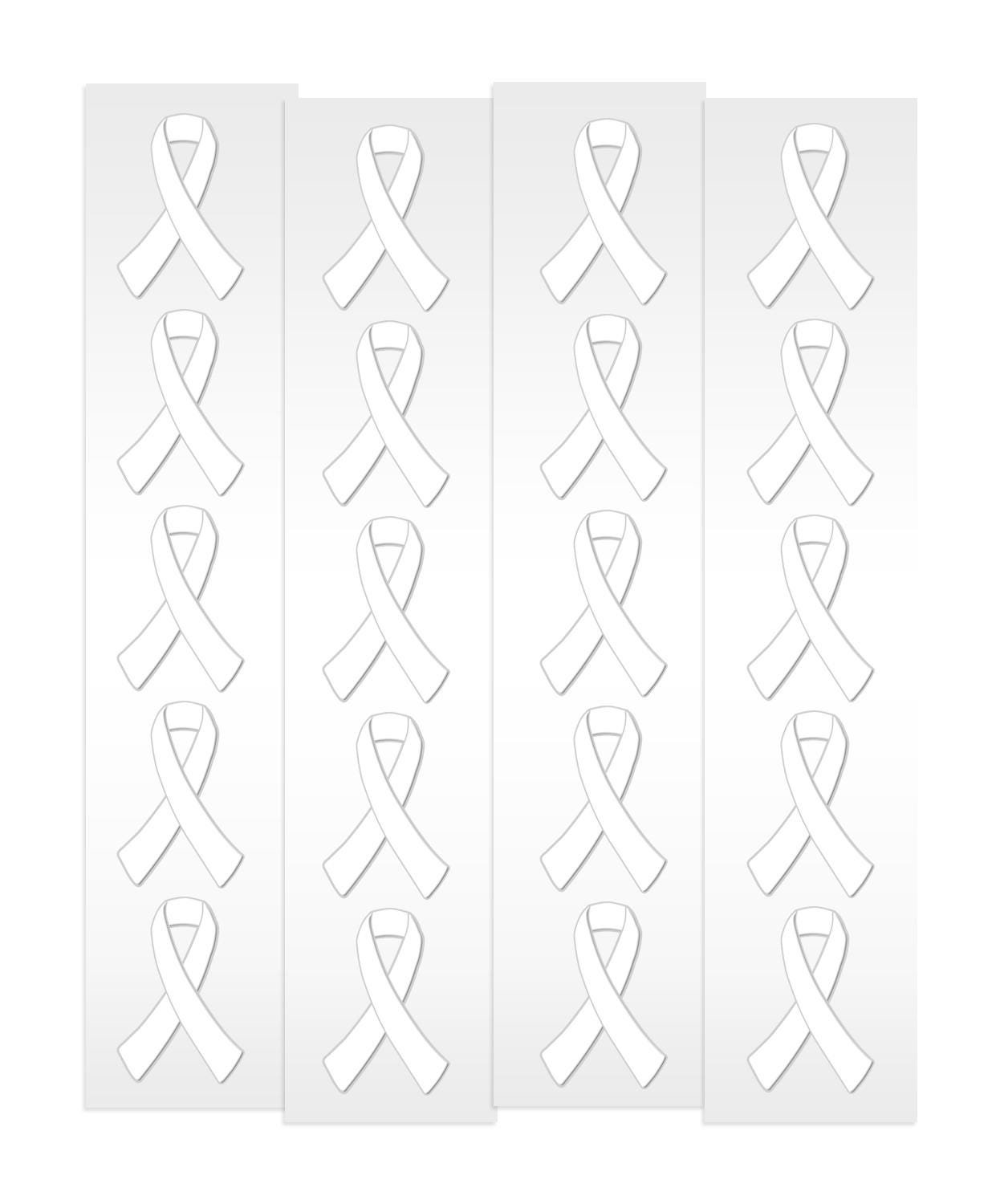 White Ribbon Awareness Stickers | 1.5" Tall - Image 4