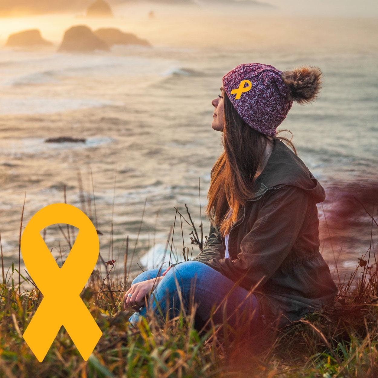 Large Gold Ribbon Stickers | 3" Tall - Image 2
