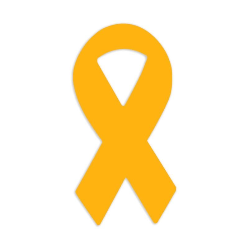 Large Gold Ribbon Stickers | 3" Tall