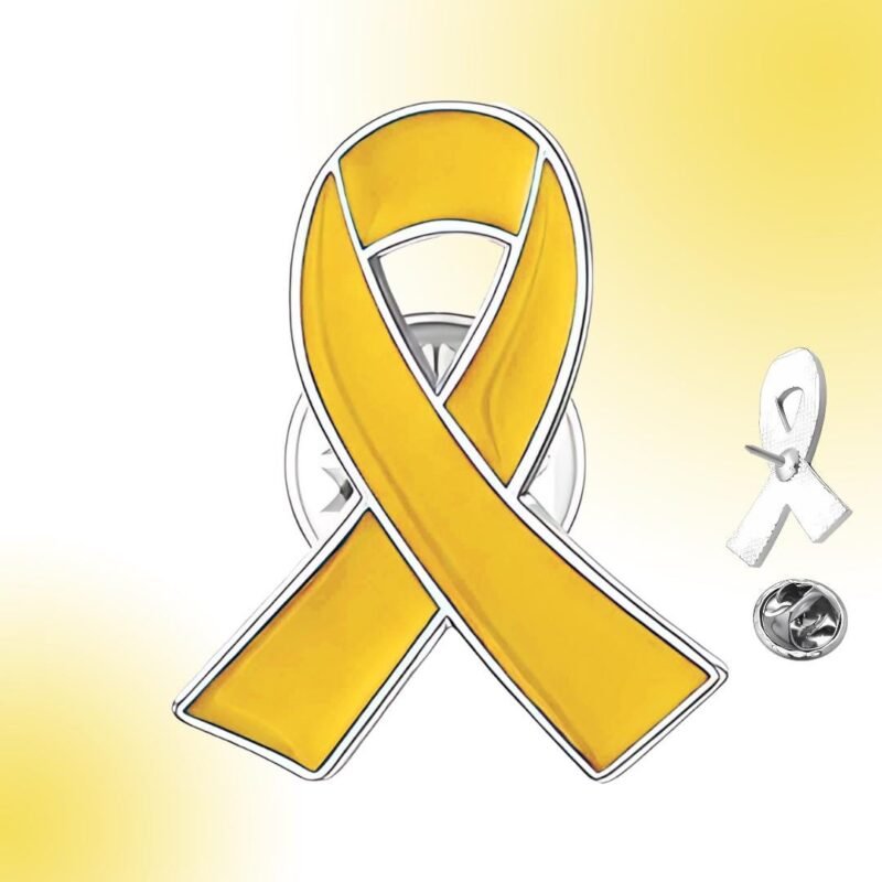 Gold Ribbon Awareness Lapel Pin + Free Stickers