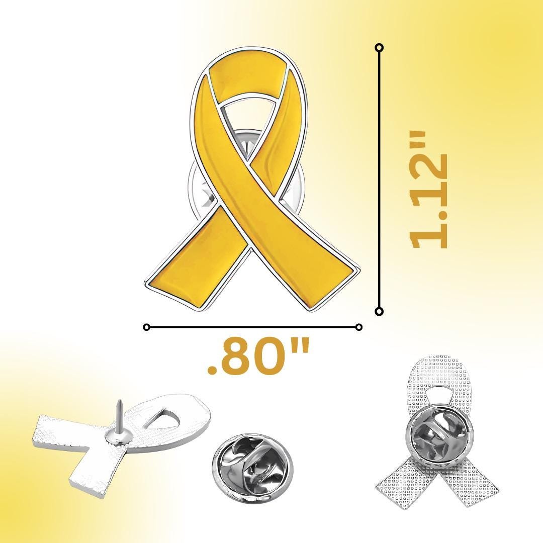 Gold Ribbon Awareness Lapel Pin + Free Stickers - Image 3