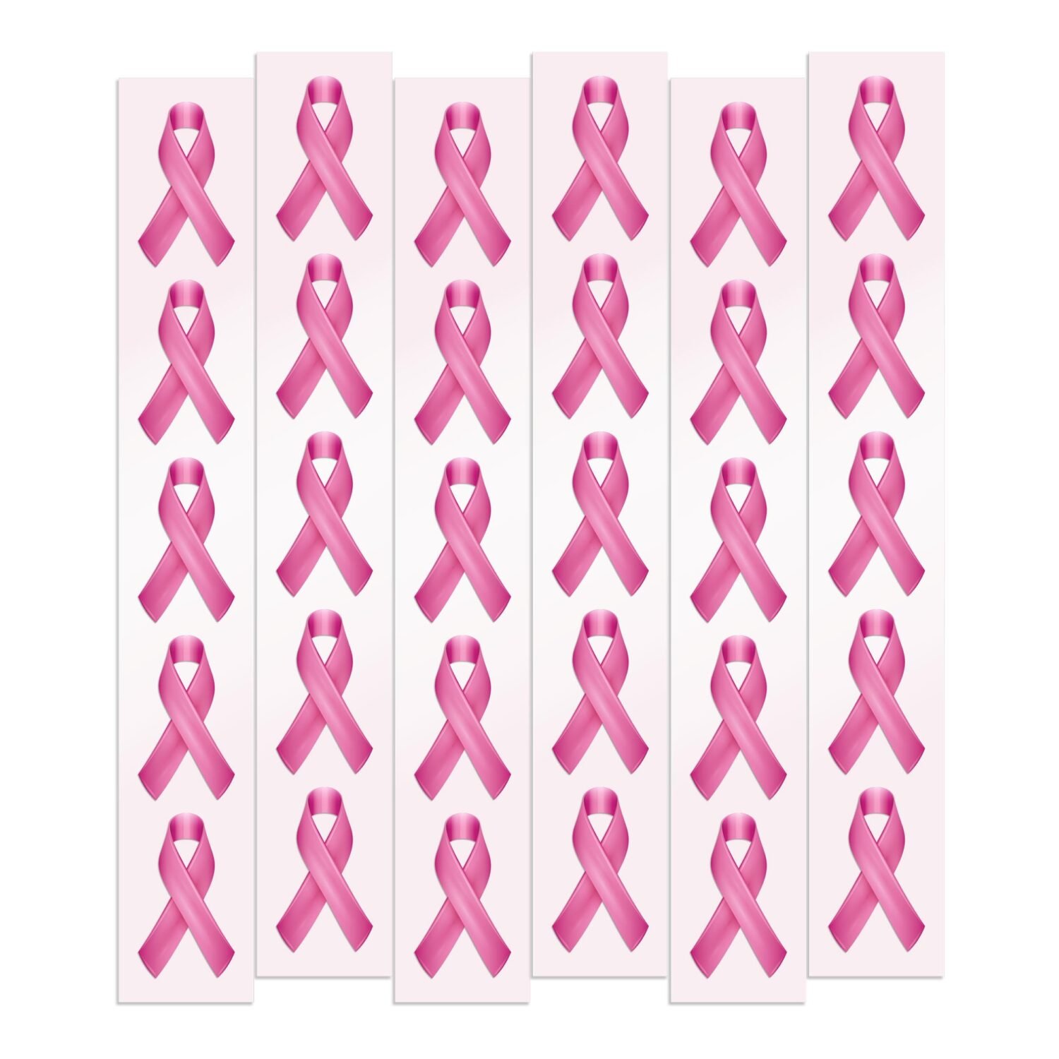 Pink Ribbon Awareness Stickers | 1.5" Tall - Image 1