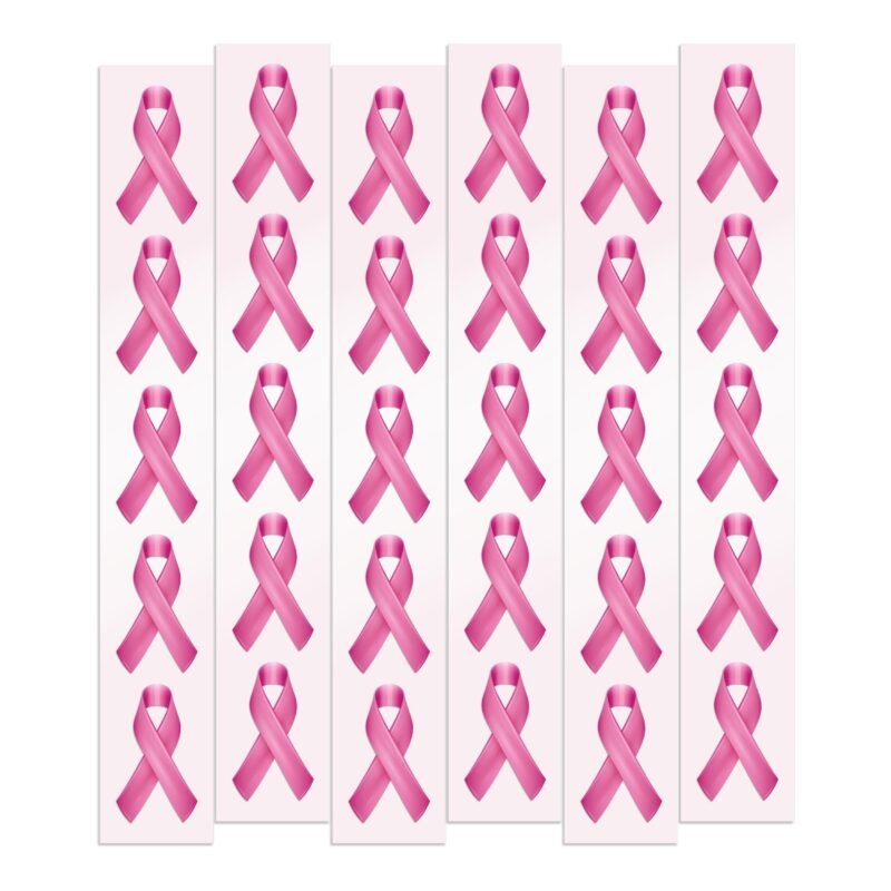 Pink Ribbon Awareness Stickers | 1.5" Tall